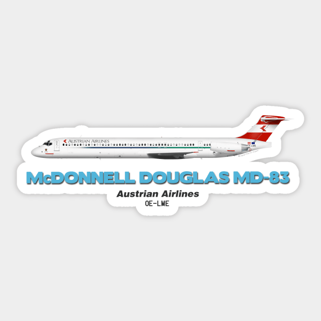 McDonnell Douglas MD-83 - Austrian Airlines Sticker by TheArtofFlying